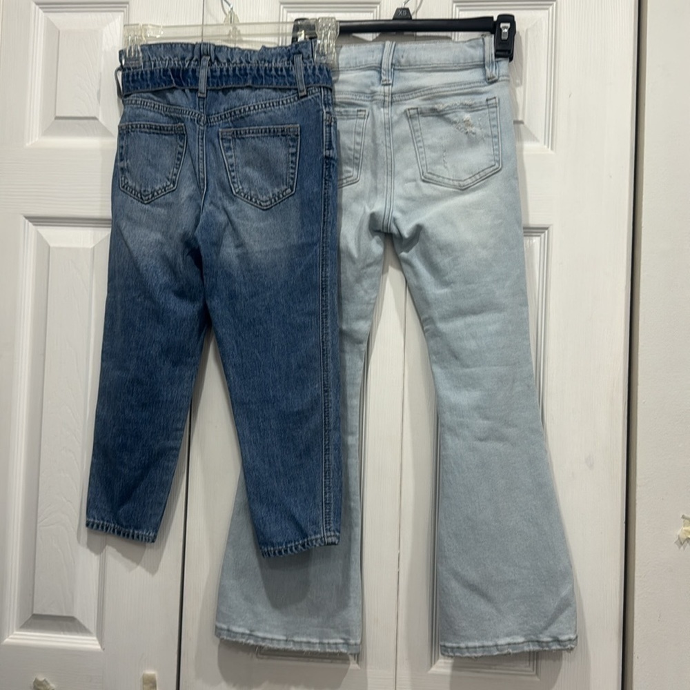 GAP Girls Blue jeans bundle of 2 Flare distressed and mons jeans size 7-8 - Picture 5 of 5